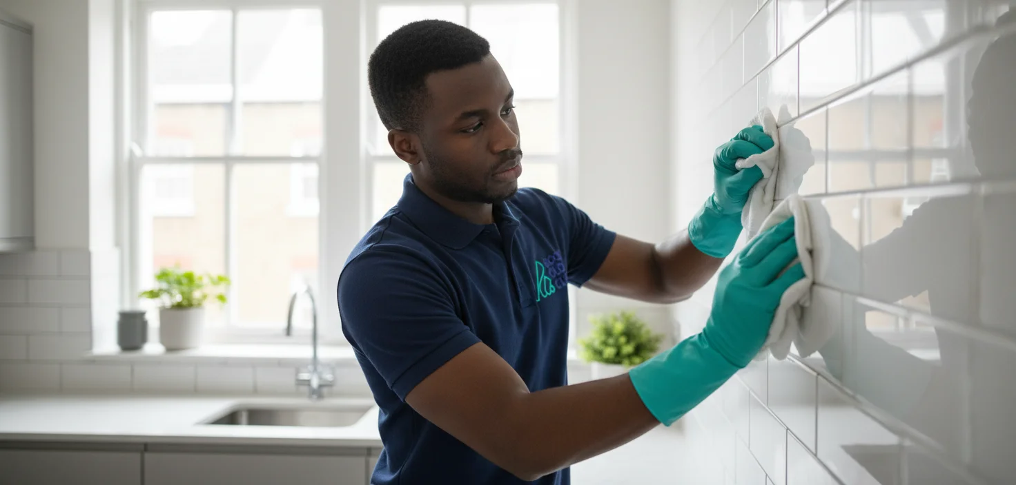 Professional deep cleaning service in London City Airport - kitchen and bathroom